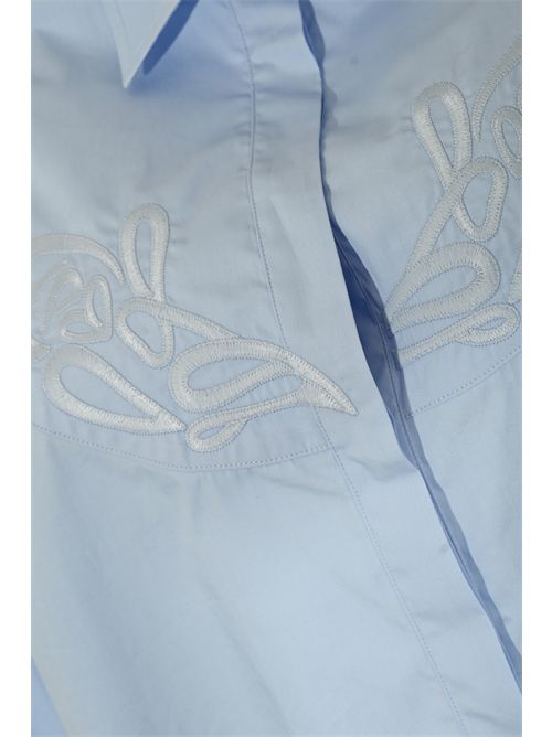 Camicia over in popeline di cotone con ricami DONDUP | DC432 PF0010 XXXW807